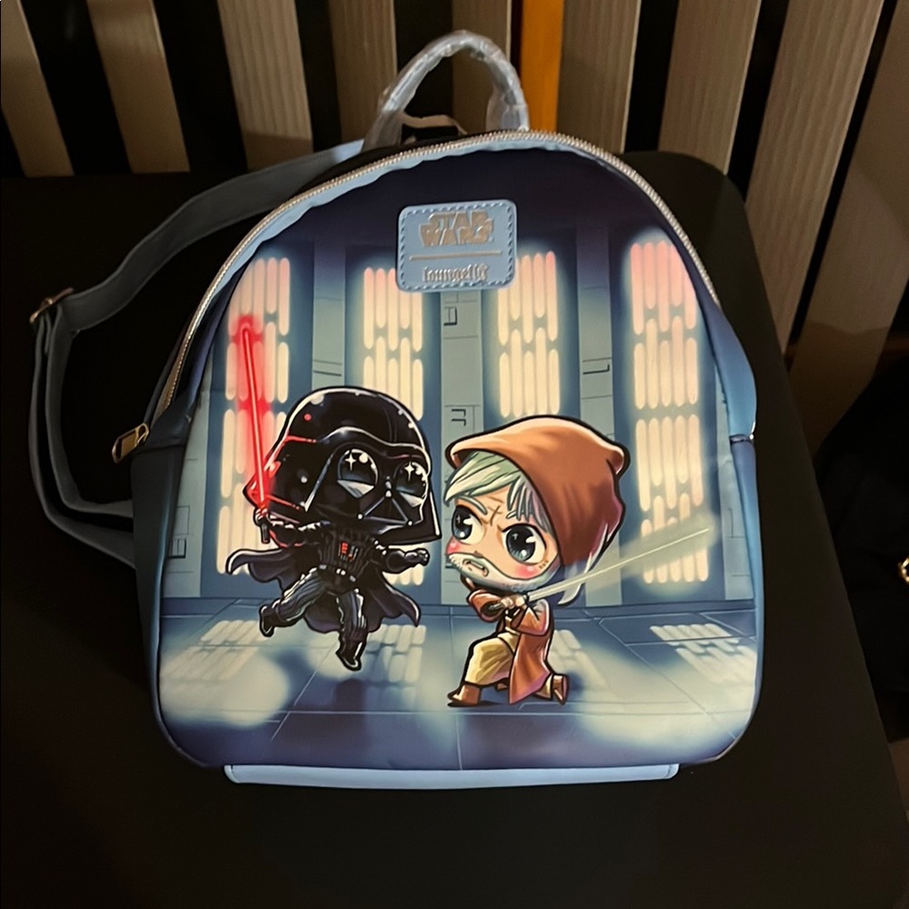 NWT Loungefly Star Wars Disney Obi-Wan vs. Darth Vader Chibi Mini Backpack
